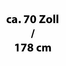 ca. 70 Zoll / 178 cm