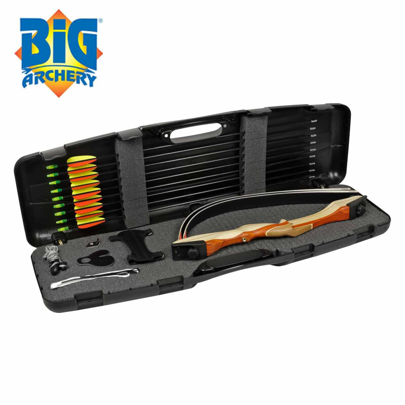 Big Archery Recurvebogenset Komplettset Evolution Black 66" + viel Zubehör Linkshand 32 lbs