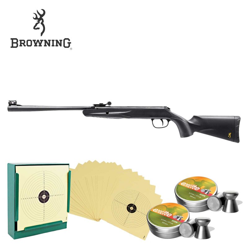 SET Luftgewehr Browning M-Blade - 4,5 mm Diabolo (P18) + 1000 Diabolos + Kugelfang + Scheiben