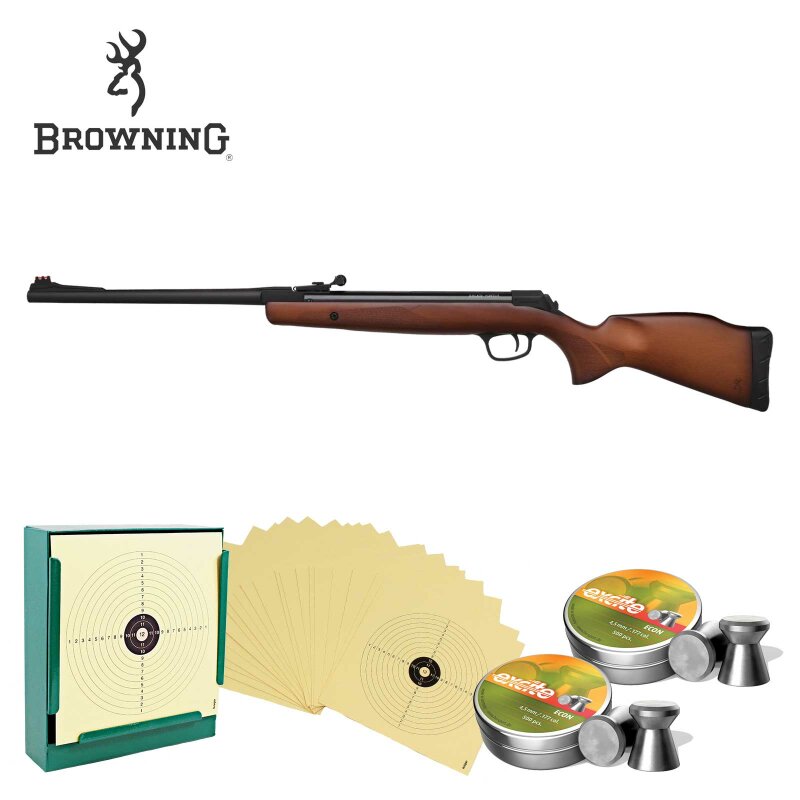 SET Luftgewehr Browning X-Blade Hunter - 4,5 mm Diabolo (P18) + 1000 Diabolos + Kugelfang + Scheiben