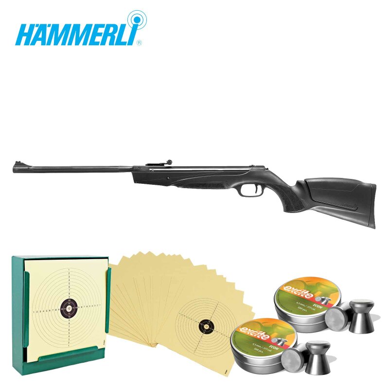 SET Luftgewehr Hämmerli Black Force 880 - 4,5 mm Diabolo (P18) + 1000 Diabolos + 100 Scheiben + Kugelfang