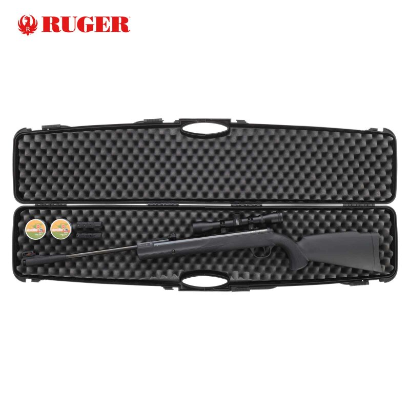 SET Luftgewehrset Ruger Air Scout Kit - 4,5 mm Diabolo (P18) + Zielfernrohr 4x32 + Koffer inklusive 2 Zahlenschlösser + 1000 Diabolos