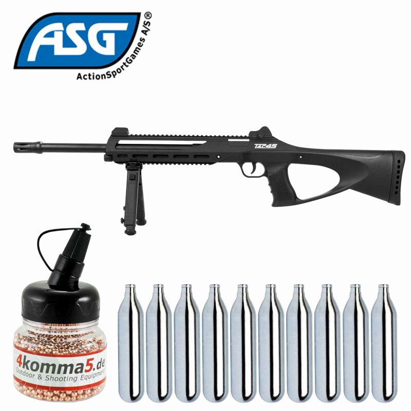 Co2-Luftgewehrset ASG TAC 4.5 Co2-Luftgewehr 4,5 mm BB (P18) + 10 Co2-Kapseln + 1500 Stahl-BBs 4komma5