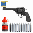 SET Co2-Revolver Webley MK VI 4,5 mm BB (P18) + 10 Co2 + 1500 Schuss