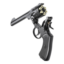 Komplettset Co2-Revolver Webley MK VI 4,5 mm BB (P18) + 10 Co2-Kapseln + 1500 Stahl-BBs 4komma5