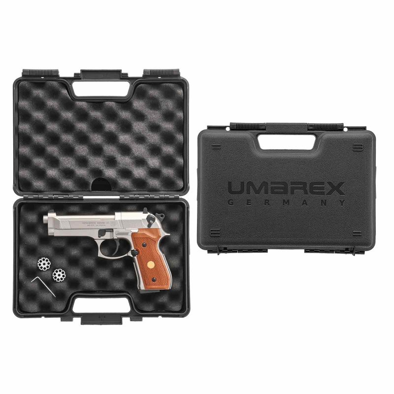 Beretta M 92 FS 4,5 mm Diabolo Nickel / Holzgriffschalen (P18) Co2-Pi 