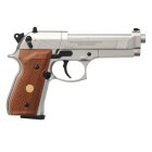 Beretta M 92 FS 4,5 mm Diabolo Nickel / Holzgriffschalen (P18) Co2-Pistole