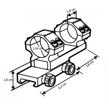 UTG Einteile Bi-directional Offset 1" Montage...