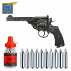 SET Webley MKVI Service Co2-Revolver Battlefield 4,5 mm BB (P18) + 10 Co2 + 1500 Schuss