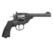 Komplettset Webley MKVI Service Co2-Revolver Battlefield 4,5 mm BB (P18) + 10 Co2-Kapseln + 1500 Stahl-BBs 4komma5