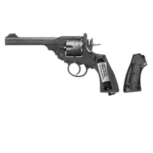 Komplettset Webley MKVI Service Co2-Revolver Battlefield 4,5 mm BB (P18) + 10 Co2-Kapseln + 1500 Stahl-BBs 4komma5