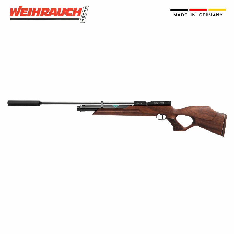Weihrauch HW 100 T Pressluftgewehr mit Schalldämpfer und langem Lauf 4,5 mm (P18)