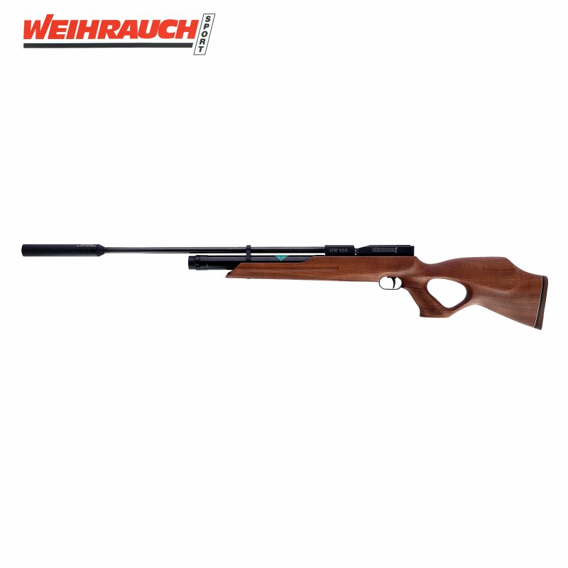 Weihrauch HW 100 T Pressluftgewehr mit Schalldämpfer und langem Lauf 5,5 mm (P18)