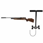 SET Weihrauch HW 100 S Pressluftgewehr mit Schalldämpfer und langem Lauf 4,5 mm (P18) + Pressluftpumpe