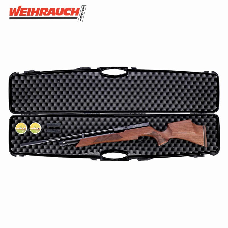 SET Weihrauch HW 100 S Pressluftgewehr mit langem Lauf 4,5 mm (P18) + Koffer inklusive 2 Zahlenschlösser + 1000 Diabolos