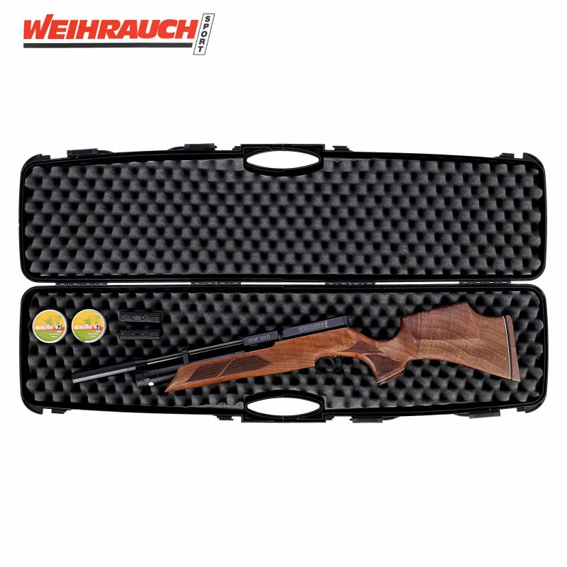 SET Weihrauch HW 100 SK Pressluftgewehr 4,5 mm (P18) + Koffer inklusive 2 Zahlenschlösser + 1000 Diabolos