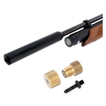 SET Weihrauch HW 100 SK Pressluftgewehr mit Schalldämpfer 4,5 mm (P18) + Koffer inklusive 2 Zahlenschlösser + 1000 Diabolos