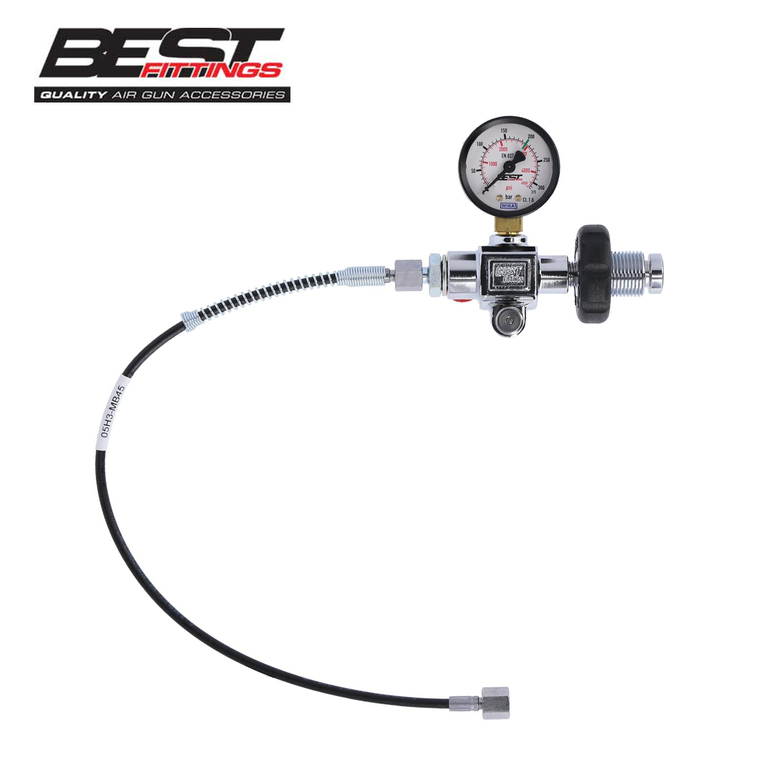 Best Fittings DIN Airgun Charging Kit Manometer mit Füllschlauch