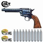 Luftpistolenset Colt Single Action Army® SAA Blue Finish Co2-Revolver Kaliber 4,5 mm Diabolo (P18) + 1000 Diabolos + 10 Co2-Kapseln