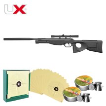 SET Umarex UX Patrol Knicklaufluftgewehr mit Zielfernrohr Kaliber 4,5 mm (P18) + 1000 Diabolos + 100 Scheiben + Kugelfang