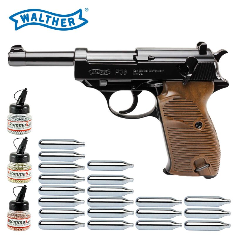 Superset Walther P38 - 4,5 mm Stahl BB Blow Back Co2-Pistole (P18)