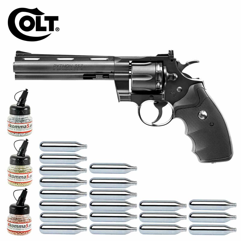 Superset Colt Python 6" Lauflänge 4,5 mm Diabolos / Stahl BB Co2 Revolver (P18)
