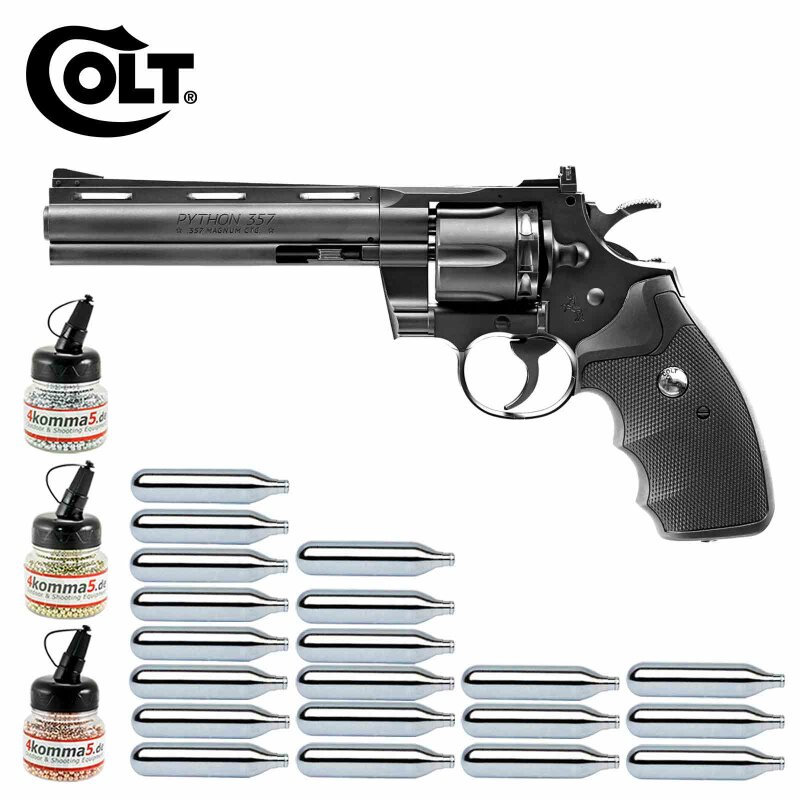 Superset Colt Python 6" Lauflänge 4,5 mm Diabolos / Stahl BB Co2 Revolver (P18)