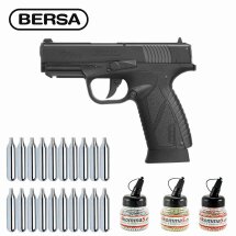 Superset Bersa BP9CC Co2-Pistole Kaliber 4,5 mm Stahl BB...