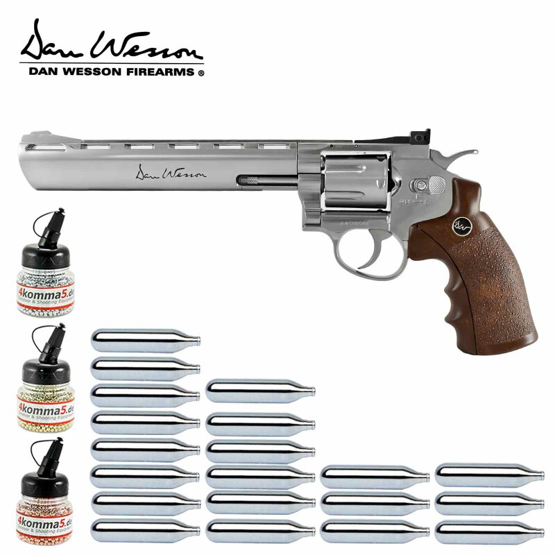 Superset Co2 Revolver Dan Wesson 8" 4,5 mm Stahl BB Silber (P18)