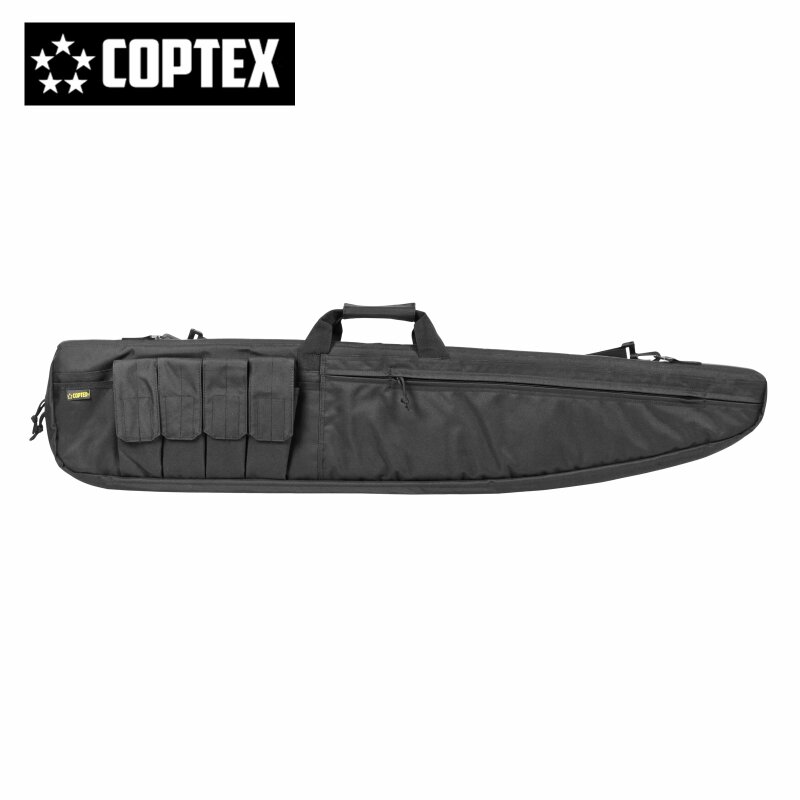 Coptex Gewehrfutteral Schwarz 120 cm mit 6 Außentaschen