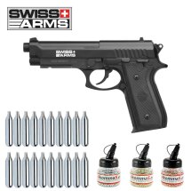 Superset Swiss Arms PT92 Co2-Pistole Kaliber 4,5 mm Stahl...