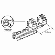 UTG Integral QD Offset Montage High 25,4 mm Ringe 150 mm Länge für Weaver/Picatinnyschiene