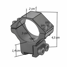 UTG 30 mm Medium Montageringe mit Stopperstift 20 mm breit - 2 Stück