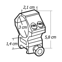 UTG 30 mm Medium Picatinny-/Weaverringe 21 mm breit  - 2...