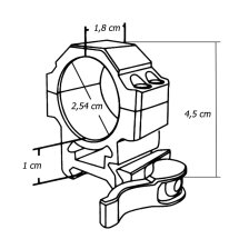 UTG 1" Low Pro Lever Lock QD Picatinnyringe 18 mm...