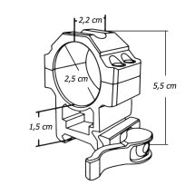 UTG 1" Medium Pro Lever Lock QD Picatinnyringe 22 mm...