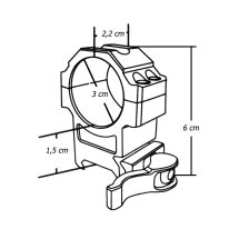 UTG 30 mm Medium Pro Lever Lock QD Picatinnyringe 22 mm...