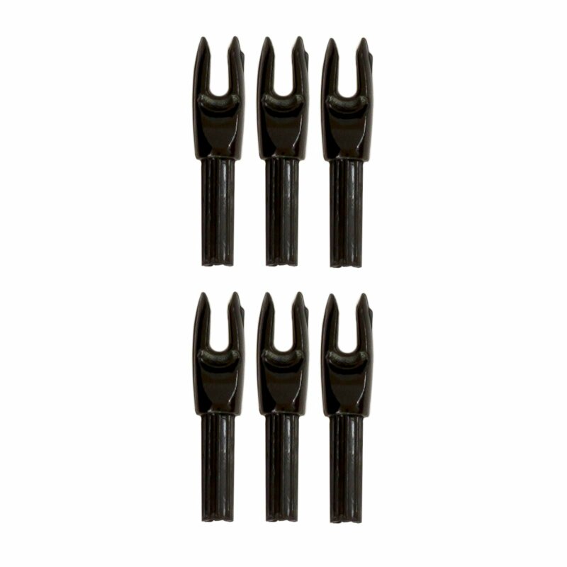 6-er Pack Hawk Nock Large Groove Schwarz