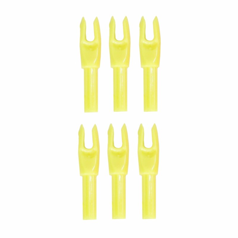 6-er Pack Hawk Nock Large Groove Solid Gelb