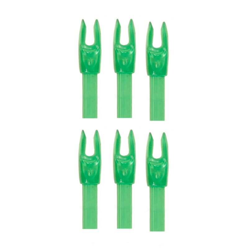 6-er Pack Hawk Nock Large Groove Transparent Grün