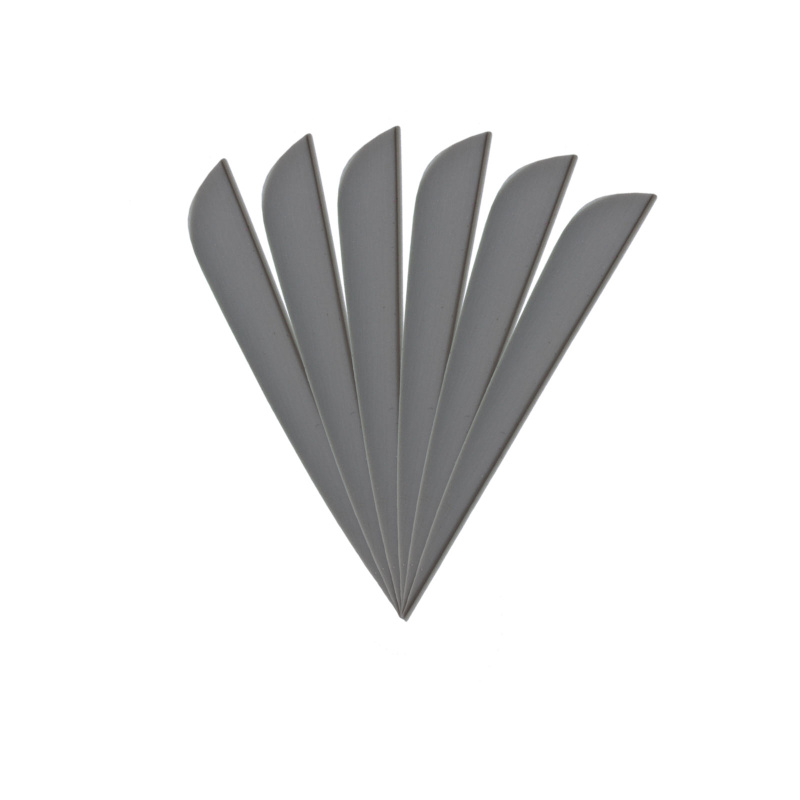 6-er Pack Hawk 4" (ca. 10,2 cm) Vanes Grau