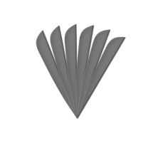 6-er Pack Hawk 4" (ca. 10,2 cm) Vanes Grau