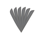 6-er Pack Hawk 4" (ca. 10,2 cm) Vanes Grau
