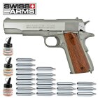Superset Swiss Arms SA1911 Seventies Fullmetal Co2 Pistole Blow Back 4,5 mm BB (P18)
