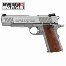 Swiss Arms P1911 Co2 Pistole braune Griffschalen Blow Back 4,5 mm BB (P18)