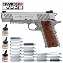 Superset Swiss Arms P1911 Co2 Pistole braune Griffschalen...