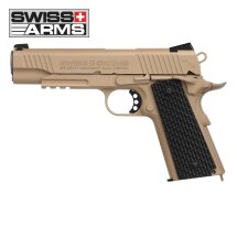 Swiss Arms P1911 Co2 Pistole schwarze Griffschalen Blow Back 4,5 mm BB (P18)