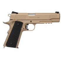 SET Swiss Arms P1911 Co2 Pistole schwarze Griffschalen Blow Back 4,5 mm BB (P18) + 4komma5 Stahl BBs + Co2-Kapseln