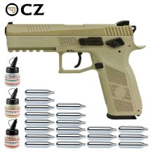 Superset CZ 75 P-09 Duty TAN 4,5 mm Stahl BB/Diabolo Co2-Pistole Blow Back (P18)