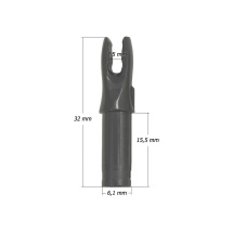 6-er Pack Hawk Nock N852-1 Transparent Orange